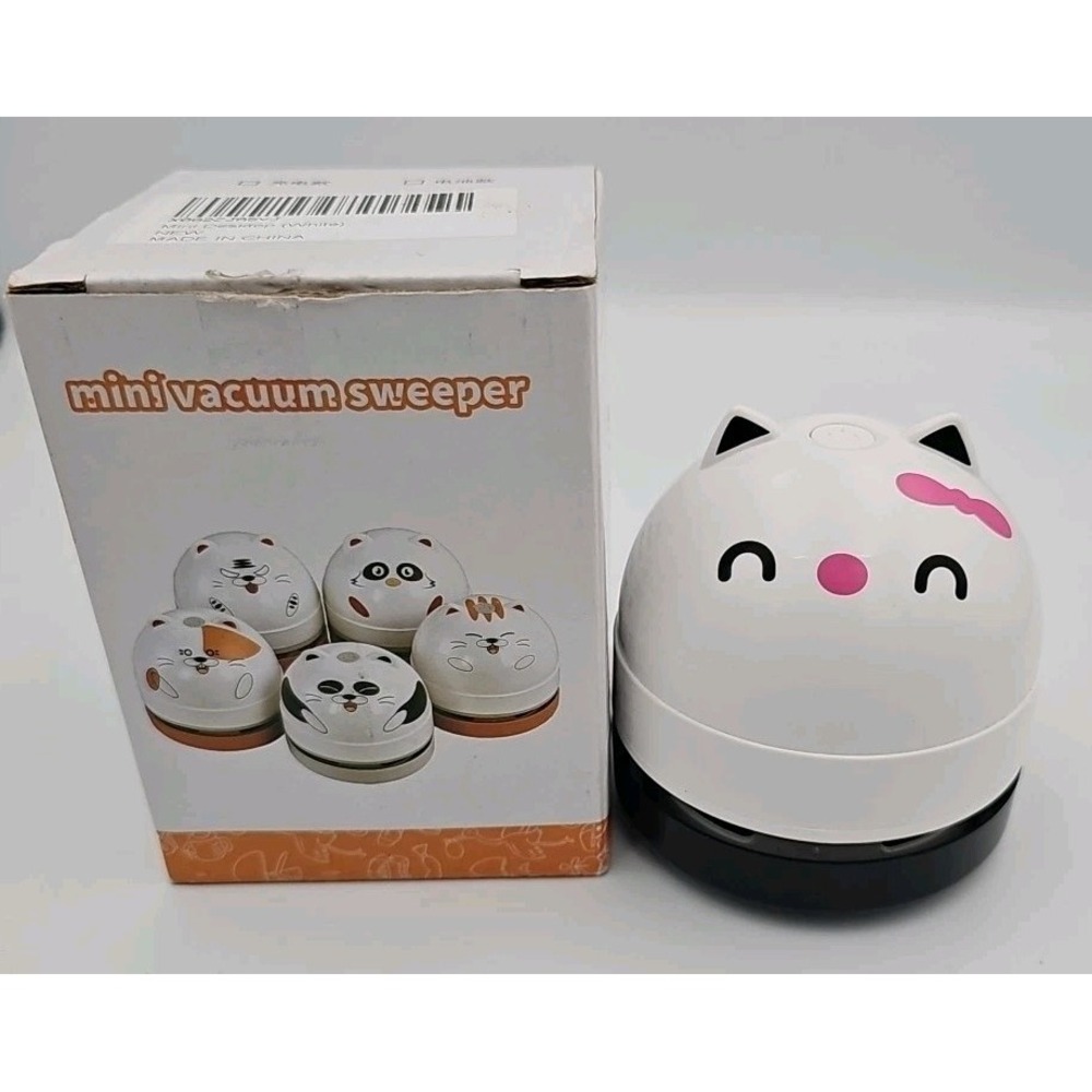 Cat Mini Vacuum Cleaner M18 Portable Handheld Desktop Suction Eraser White